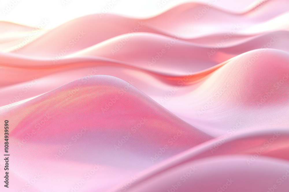 Obraz premium Abstract Fluid Motion with Pink and Golden Waves