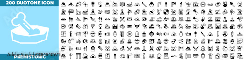 Prehistoric Duotone Icon Pack