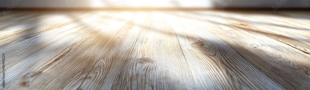 Fototapeta premium A wooden floor with a sunbeam shining on it