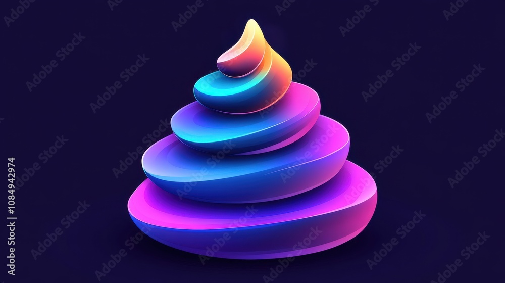 Vibrant abstract 3D spiral design