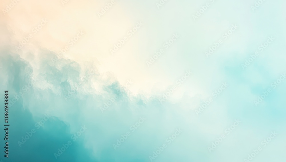 Abstract Gradient Background with Light Blue and White Colors, Grainy Texture, Soft Lighting, and Blank Space for Text