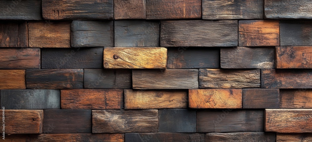 A wooden wall with a brownish color