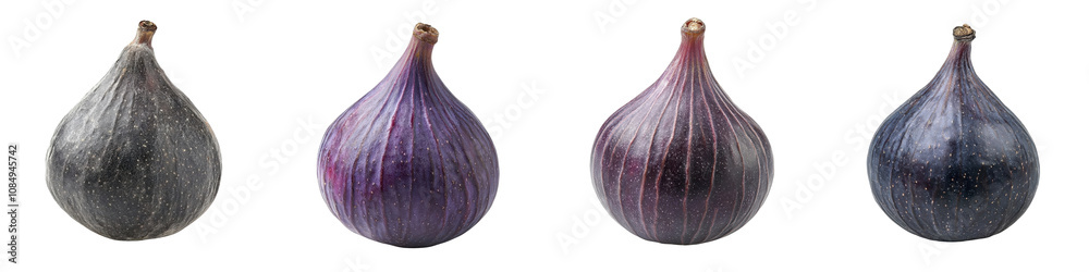 Fototapeta premium Fig isolated on white background. Collection Set Png.