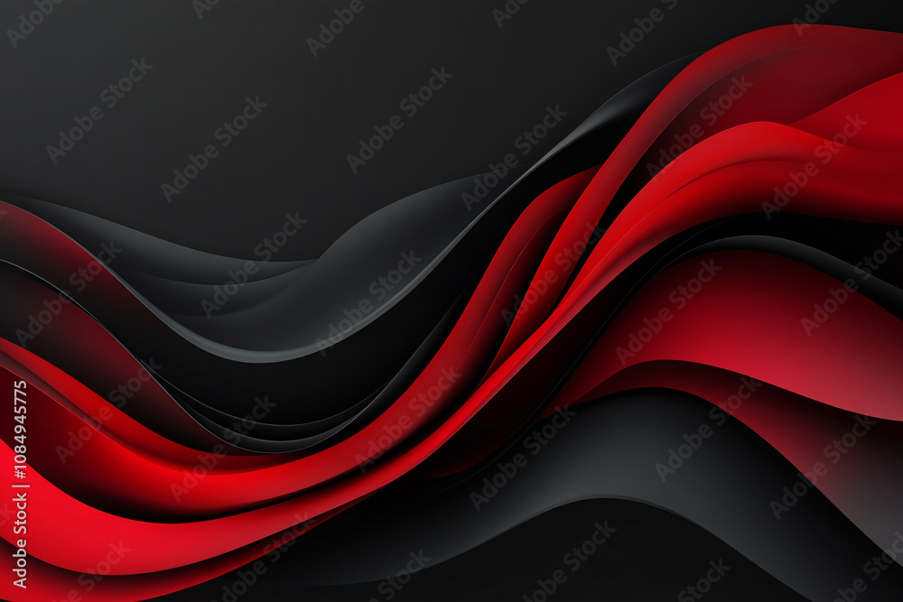 Abstract Flowing Red and Black Fabric with Smooth, Glossy Texture Abstract Flowing Red and Black Fabric with Smooth, Glossy Texture