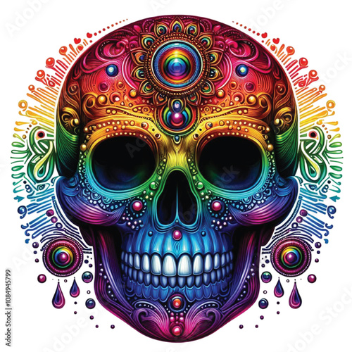 Colorful skull vecror