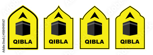Qibla direction. Qibla direction for Muslims to worship.