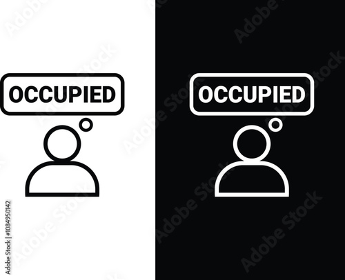 Occupied Billboard icon vector design with white background.