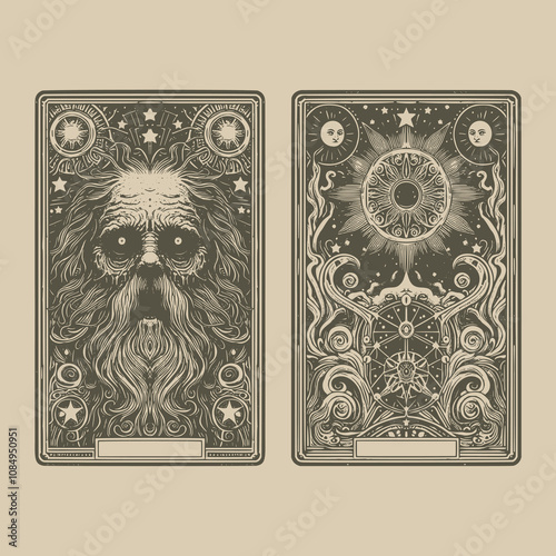 mystical themed hermit ouija tarot