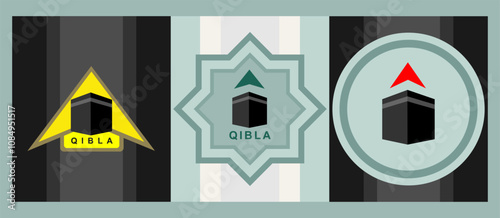 Qibla direction. Qibla direction for Muslims to worship.
