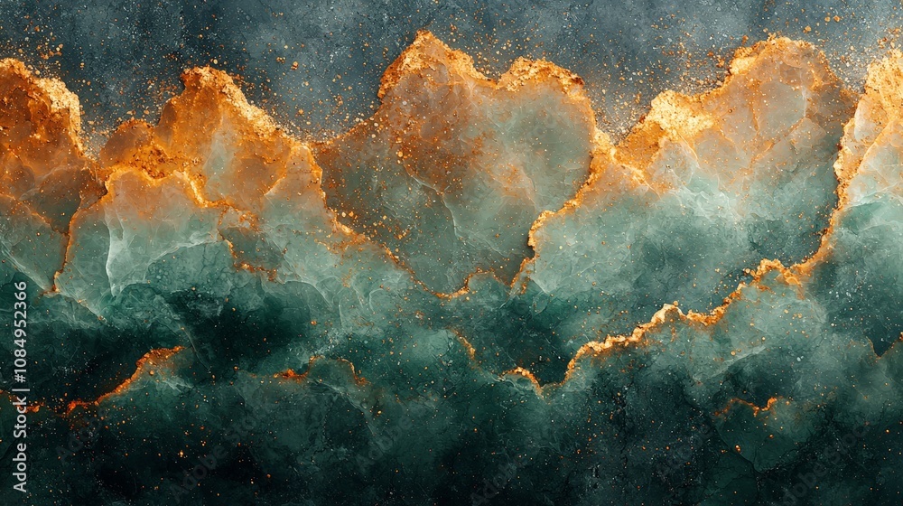 Abstract representation of textured waves with orange and teal hues. Abstract representation of textured waves with orange and teal hues.