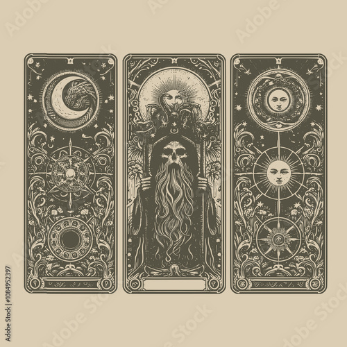 hermit ouija tarot card with mystic vibes