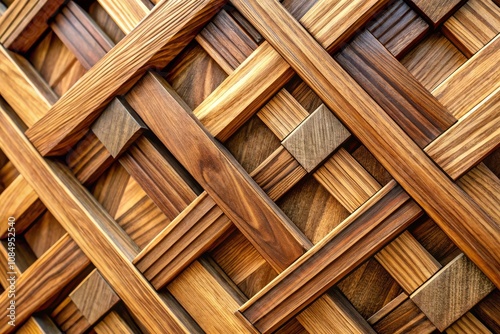 Close-Up Architectural Photography of Intricate Wooden Patterns Showcasing the Beauty of Grain Textures and Craftsmanship in Contemporary Design Elements