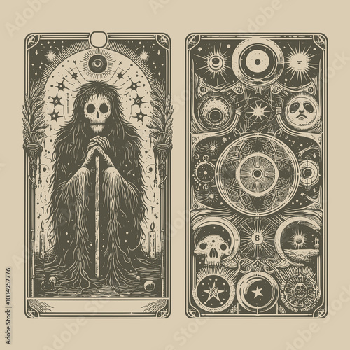 hermit ouija tarot with haunting details