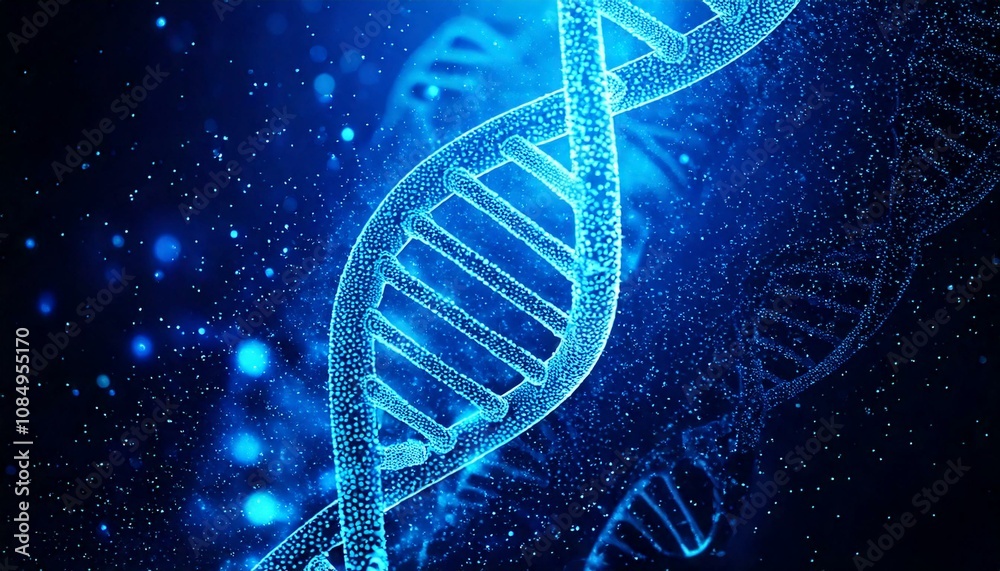 DNA biotechnology on a dark blue background DNA biotechnology on a dark blue background