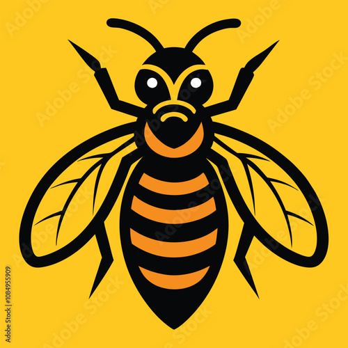 Solid color Hornet animal vector design