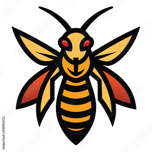 Solid color Hornet animal vector design