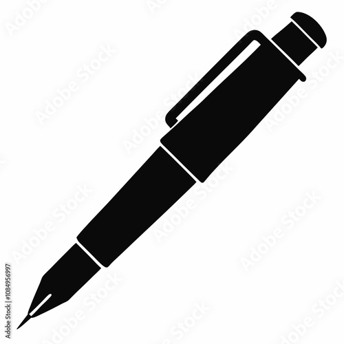 Simple Pen Silhouette Vector Illustration