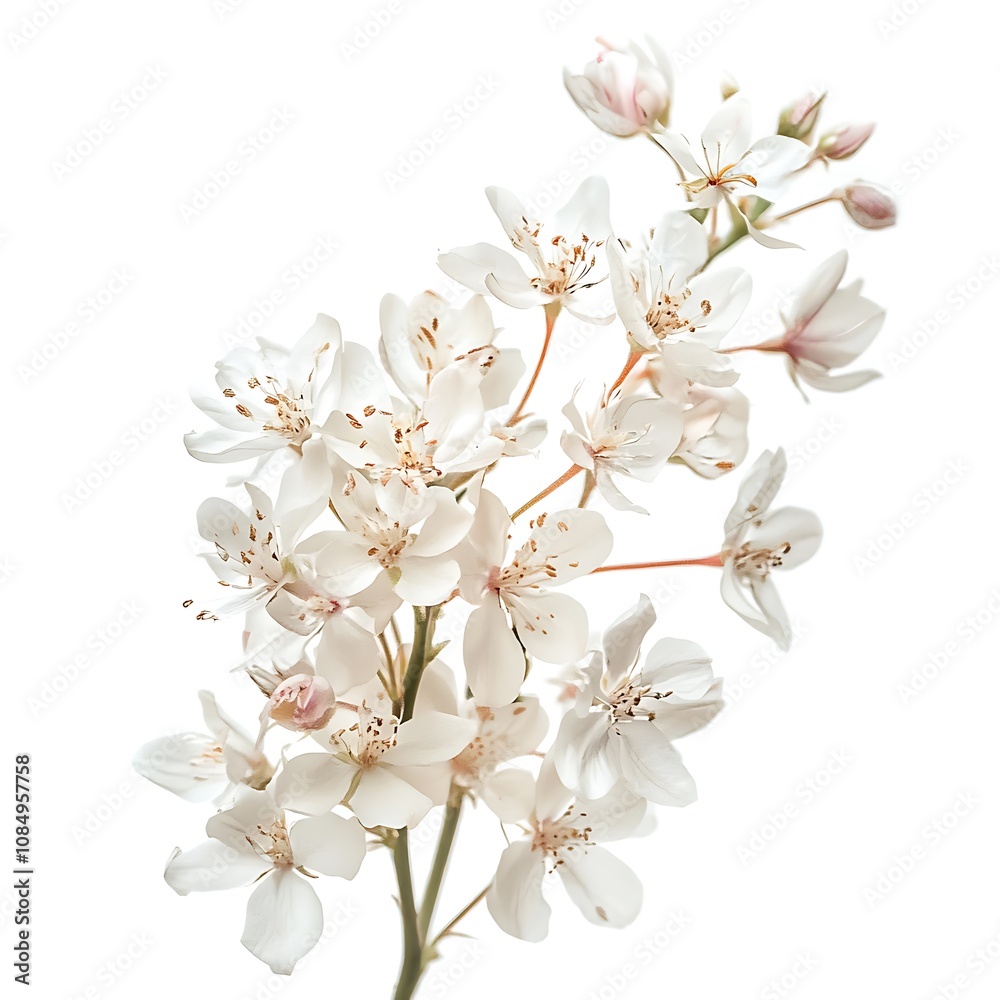 Fototapeta premium Flowering isolated on white background, close up