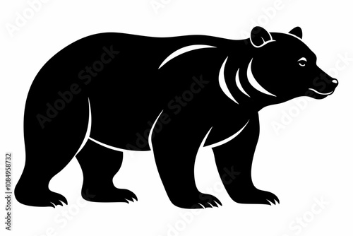 American Black Bear Silhouette Vector Black Bear Walking Black Clipart 