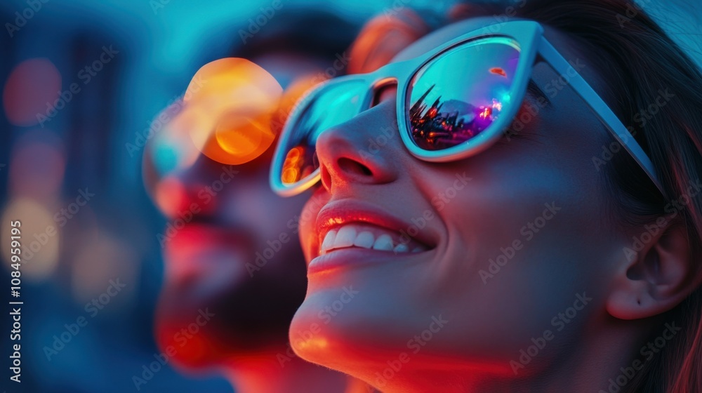 Joyful Couple Enjoying Time Together in Sunglasses