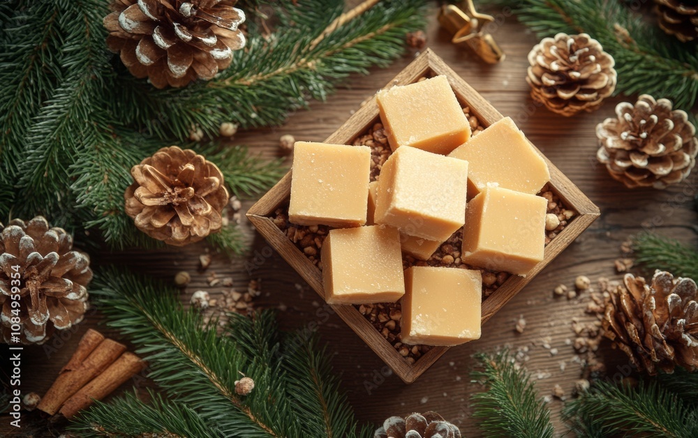 National Peanut Butter Fudge Day Festive Box with Holiday Ornaments Perfect for Christmas, Thanksgiving National Peanut Butter Fudge Day Festive Box with Holiday Ornaments Perfect for Christmas, Thanksgiving