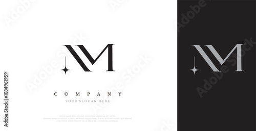 Initial NM Logo Design Vector 