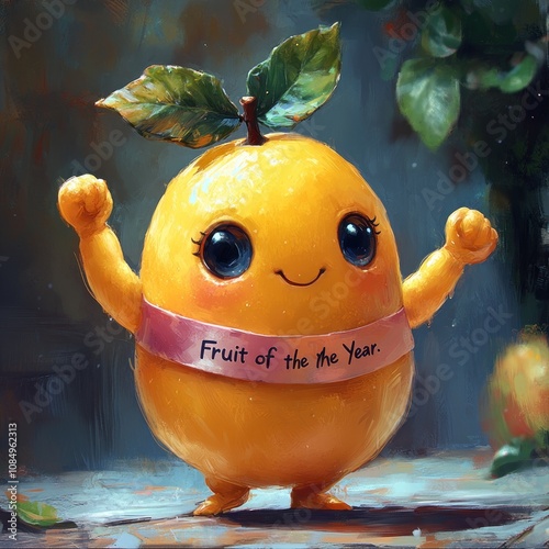 Cute cartoon lemon character, 