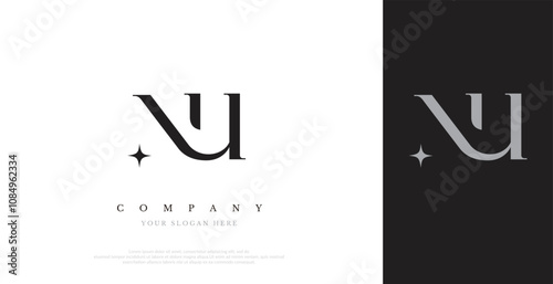 Initial NU Logo Design Vector 