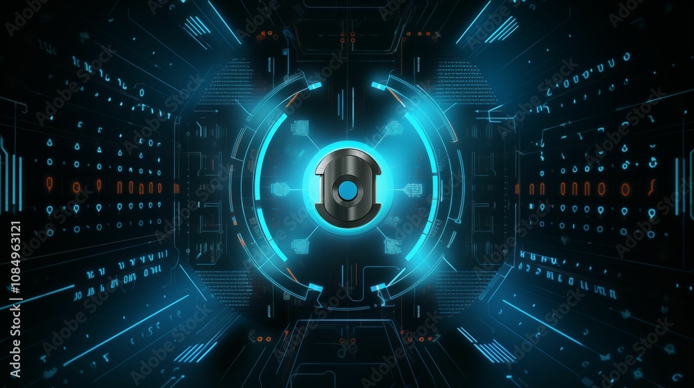 A padlock on a circuit board against a blue backdrop illustrates cyber security, focusing on technology and CPU components. Generative ai A padlock on a circuit board against a blue backdrop illustrates cyber security, focusing on technology and CPU components. Generative ai