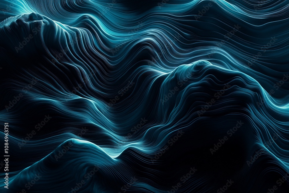 Glowing Abstract Waves in Dark Gradient Background Glowing Abstract Waves in Dark Gradient Background