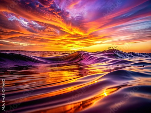 Abstract Fluid Waves - Vibrant Purple Orange Gradient Vintage