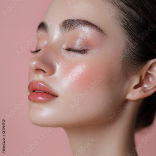 Modern realistic health and beauty website banner for our story page, suitable for ladies beauty products, Ai Generated
