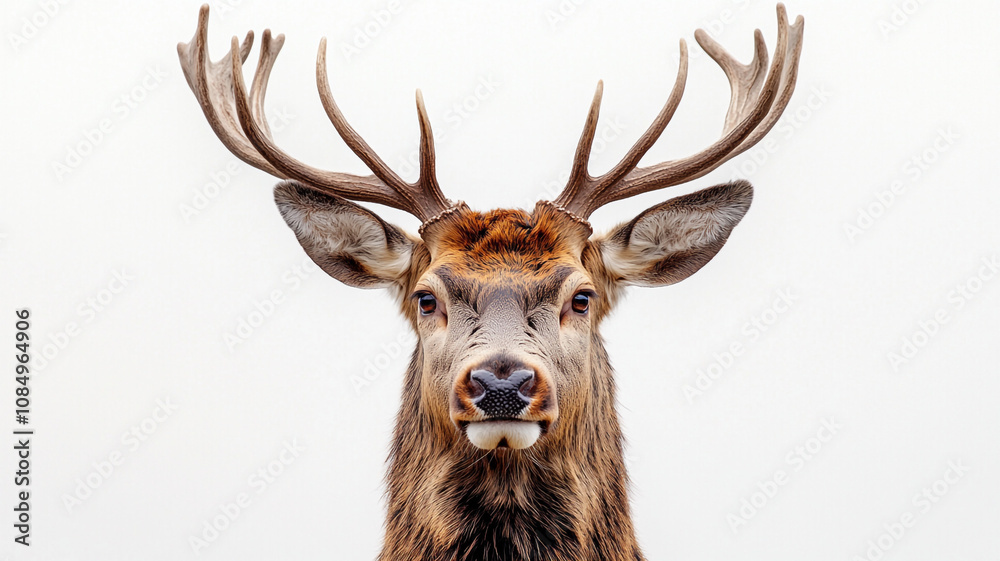 Naklejka premium A Christmas banner. The Christmas deer. Winter Christmas background.