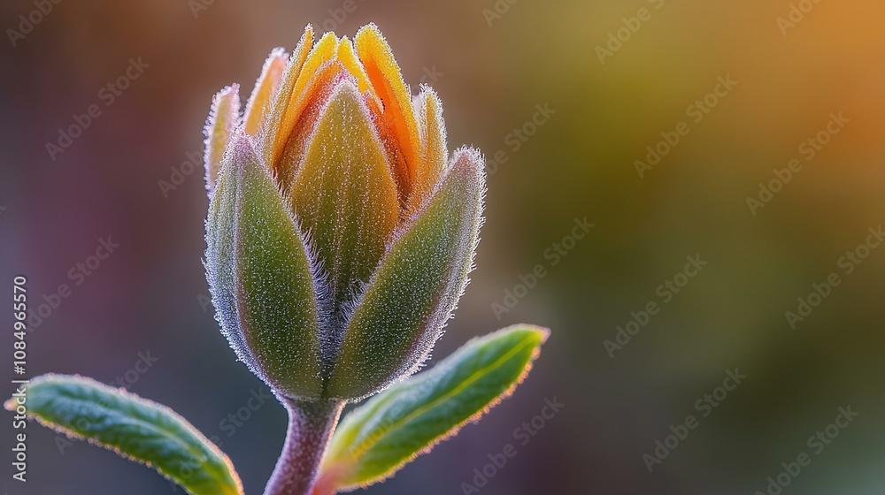 Frosted Flower Bud at Dawn Close-Up Macro Photography Frosted Flower Bud at Dawn Close-Up Macro Photography