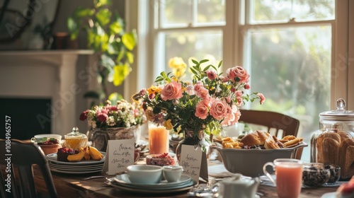 Wallpaper Mural Beautiful Floral Breakfast Table Setting Torontodigital.ca