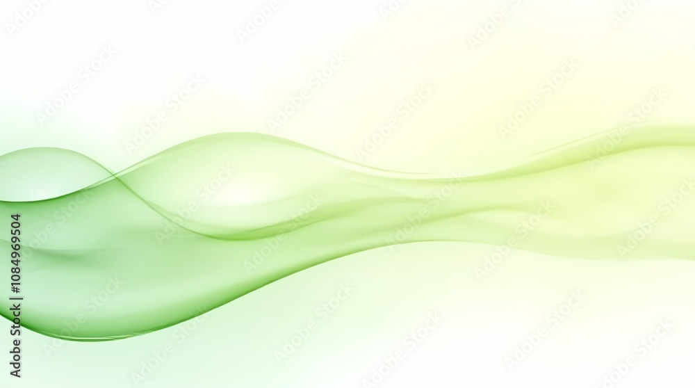 Obraz premium Elegant abstract background. Smoothly flowing light green and yellow waves on a white background. Abstract, expressionistic