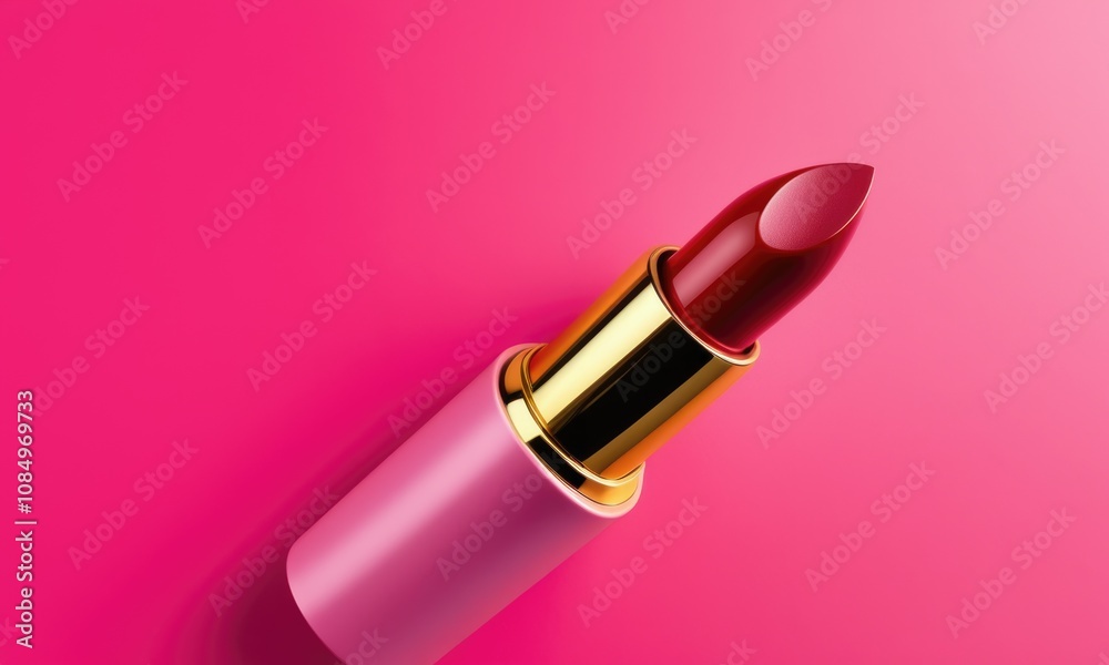 Vibrant pink lipstick on bold background: beauty and glamour in makeup artistry Vibrant pink lipstick on bold background: beauty and glamour in makeup artistry