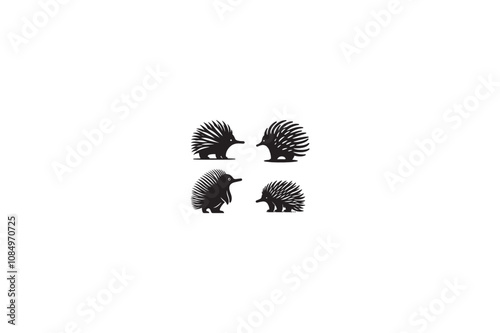 A Echidna vector silhouette image made by adobe illustrator..eps