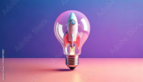 Innovative Concept of Rocket Inside Light Bulb