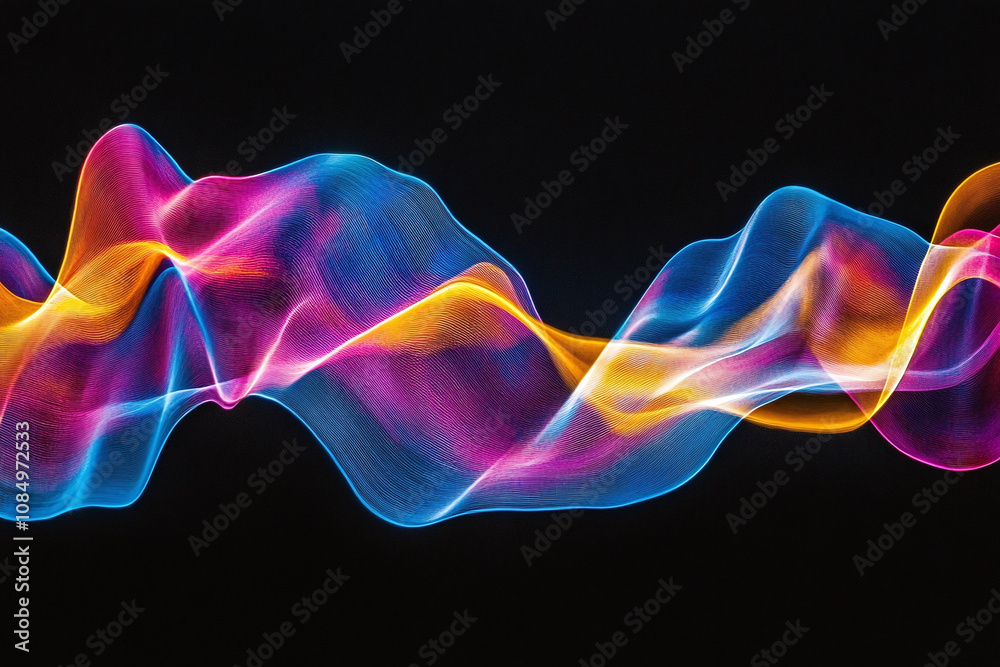 Colorful Light Trails with Glowing Neon Waves and Vibrant Energy Flow Colorful Light Trails with Glowing Neon Waves and Vibrant Energy Flow