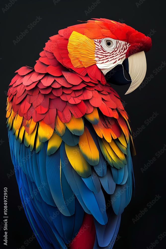 Obraz premium Vibrant Macaw Parrot in Close-Up with Stunning Details