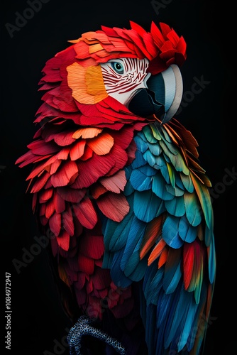 Vibrant Macaw Parrot in Close-Up with Stunning Details