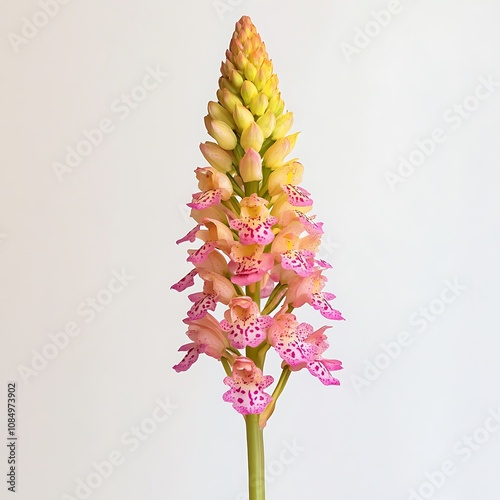 Foxtail Orchid isolated on a white background, close up photo