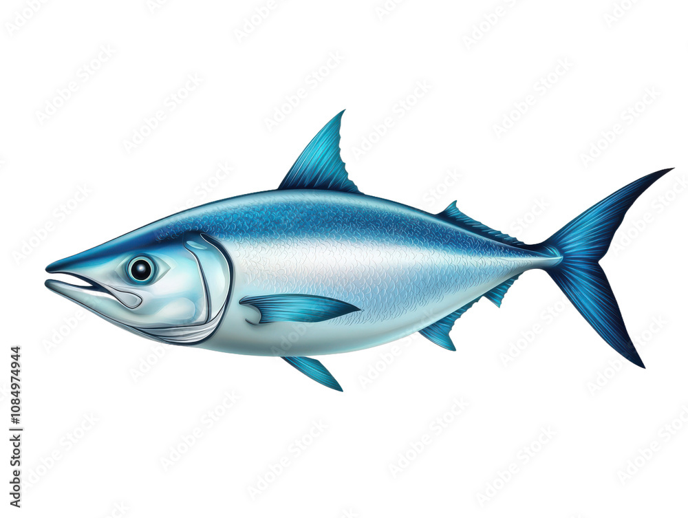 Bluefin Tuna Fish Illustration Ocean Wildlife Seafood on transparent background Bluefin Tuna Fish Illustration Ocean Wildlife Seafood on transparent background