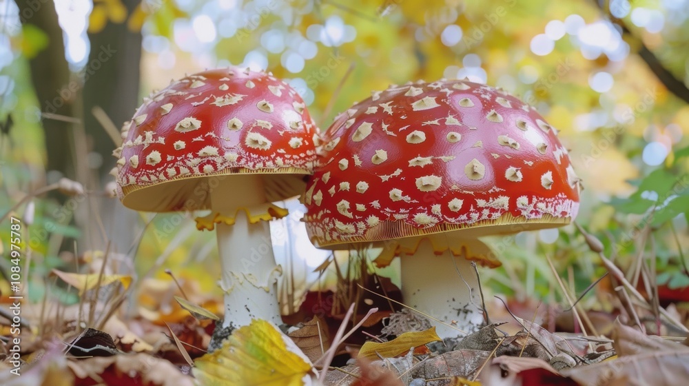 Obraz premium Mushroom depicted on a simple background, beautiful fungi portrait. Background reserved, mushroom sharp.