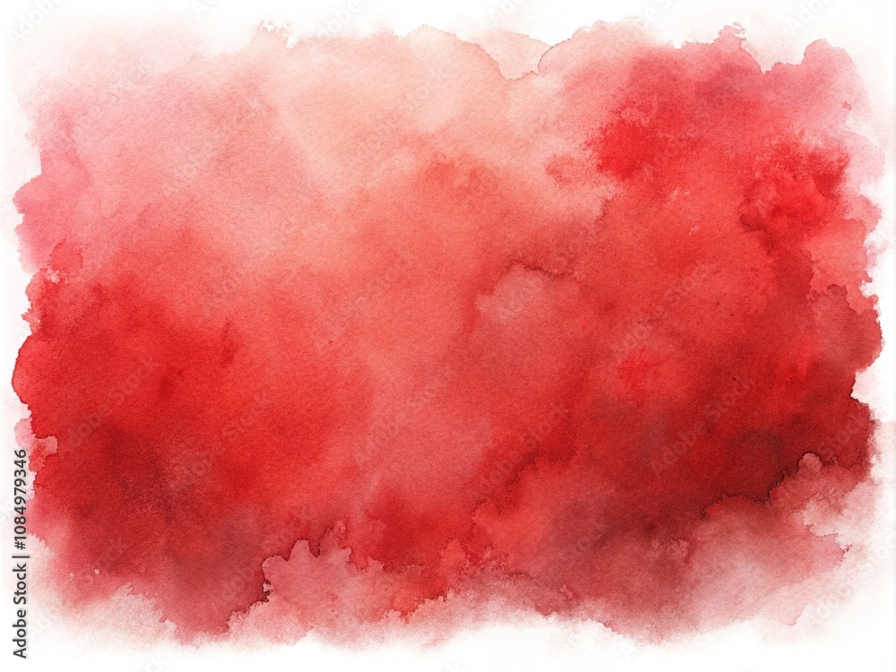 Obraz premium Red watercolor wash with soft blended background