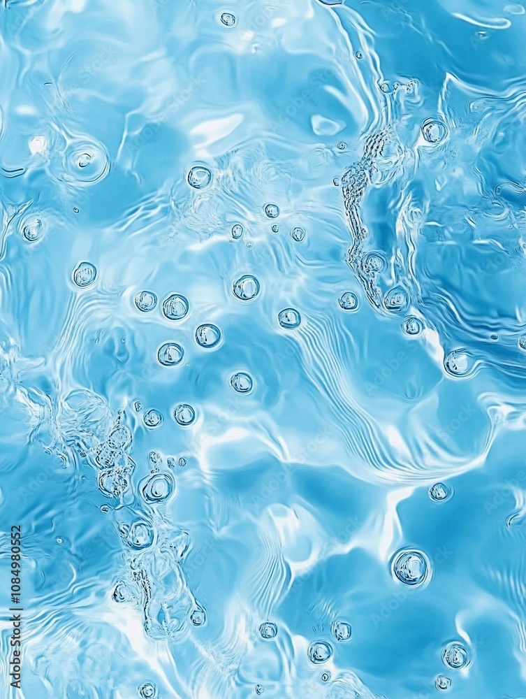 Tranquil Light Blue Water with Bubbles and Ripples Tranquil Light Blue Water with Bubbles and Ripples