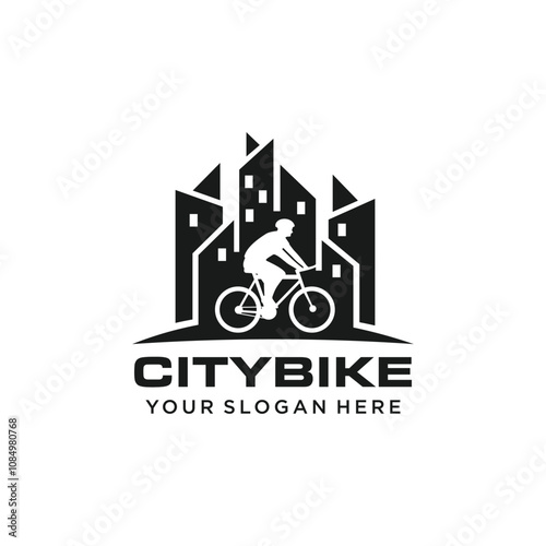 City bike logo template vector illustration photo