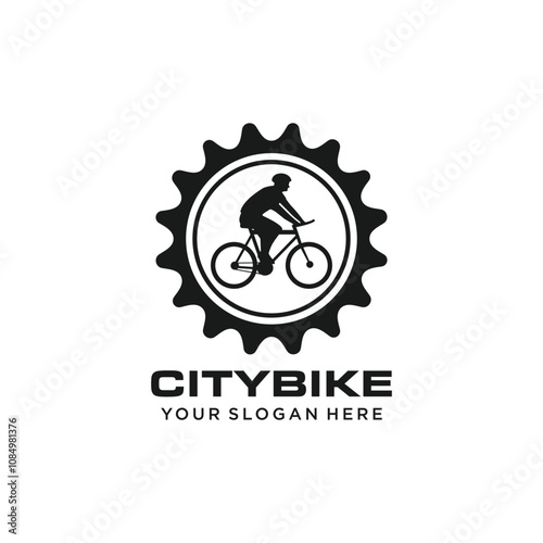 City bike logo template vector illustration