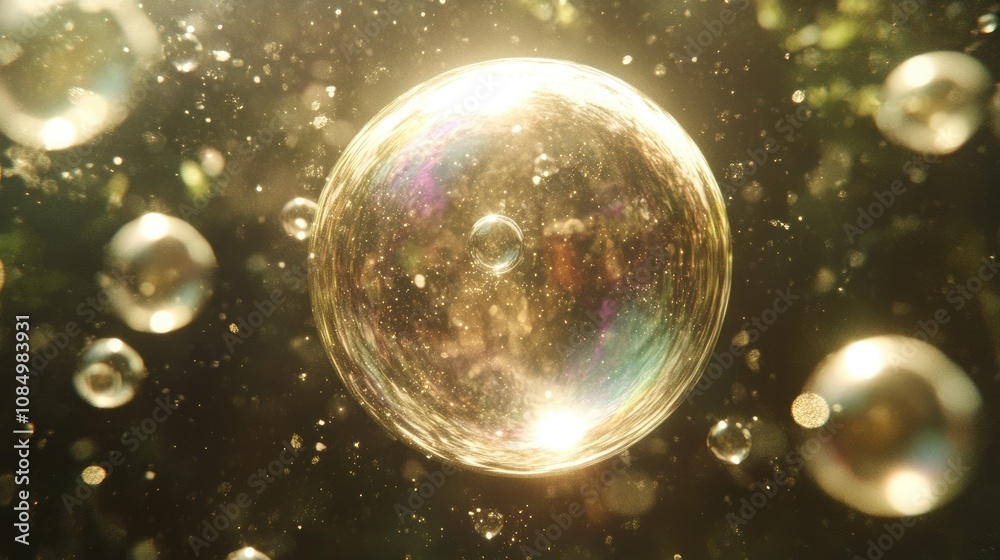 A dynamic cluster of brightly colored bubbles with glowing edges float in a dreamy, abstract scene. A dynamic cluster of brightly colored bubbles with glowing edges float in a dreamy, abstract scene.
